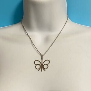 Vintage SARAH COVENTRY Silver Butterfly Necklace